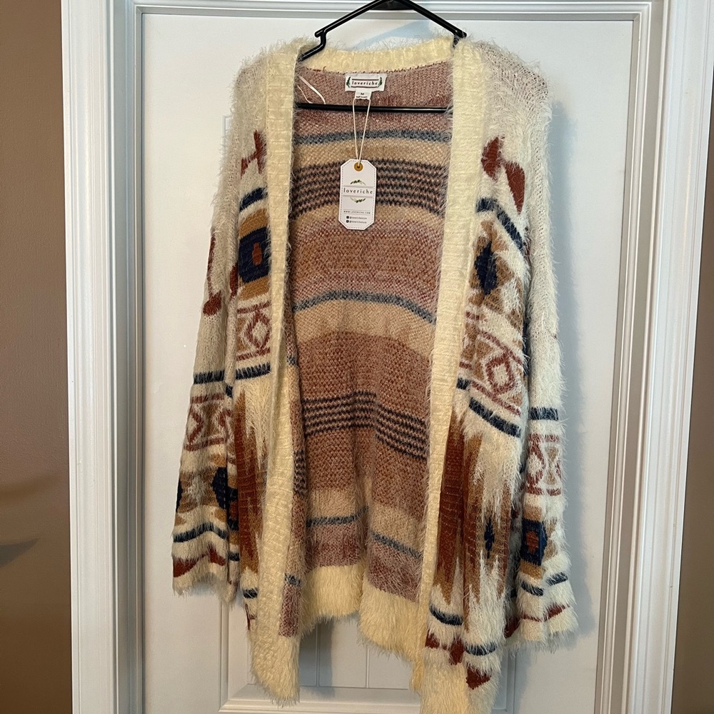 NWT Love Riche Cozy Patterned Cardigan